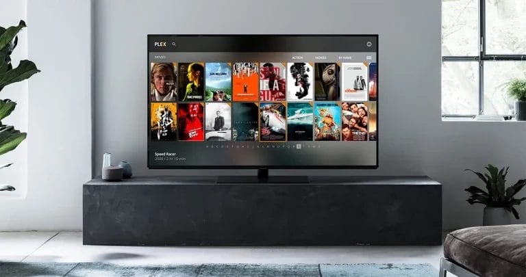 Plex-medieservergrænseflade med et gitter af filmplakater